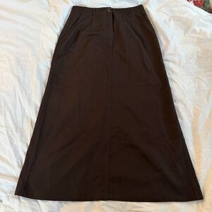 Benetton Brown Wool Blend Maxi Skirt IT 48 US 12 A Line Made Italy